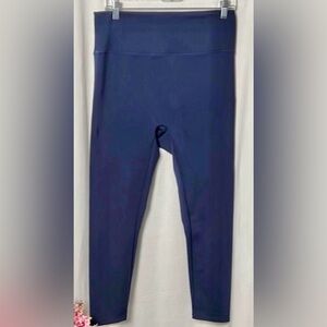Girlfriend Collective Navy High-Waisted Crop Leggings Size XL